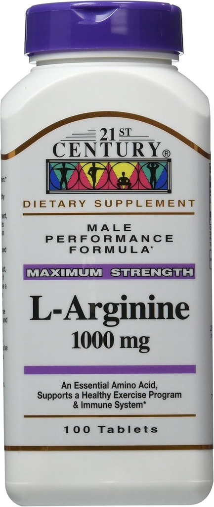 21st Century L-arginiin 1000 Mg tabletid, 100-Count (Pack of 3)
