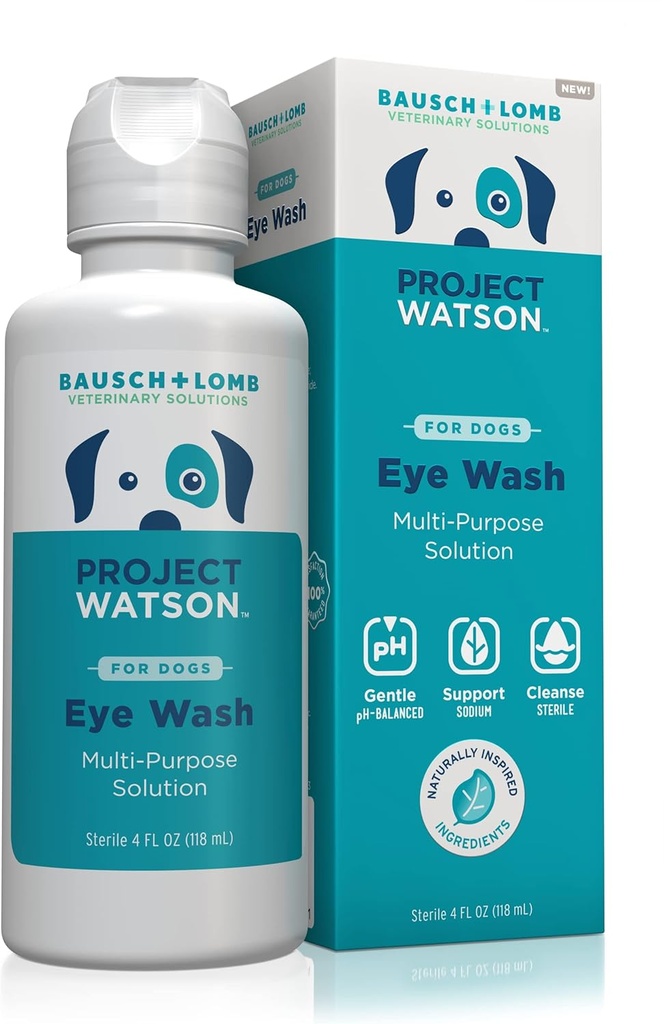 Projekt Watsoni silmade pesemine koertele, abi pisarate plekkide eemaldamiseks ja silmade tervise toetamiseks, õrn pH tasakaalustatud valem, mis aitab vähendada nakkusohtu, lõhnavaba, 4 Fl Oz