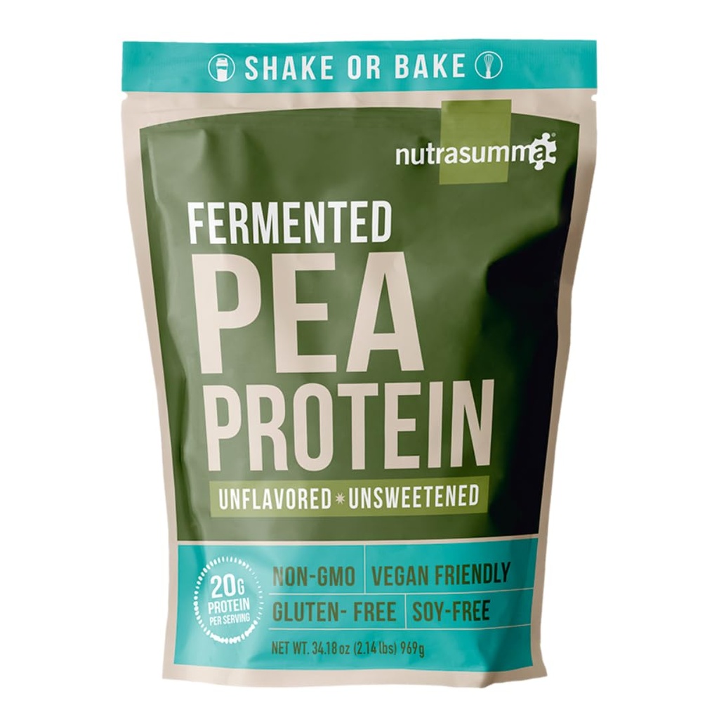 Nutrasumma Pea proteiinipulber, maitsestamata ja magustamata suhkruvaba vegan, 100% taimepõhine, non GMO, gluteenivaba ja sojavaba, 2.14 LB