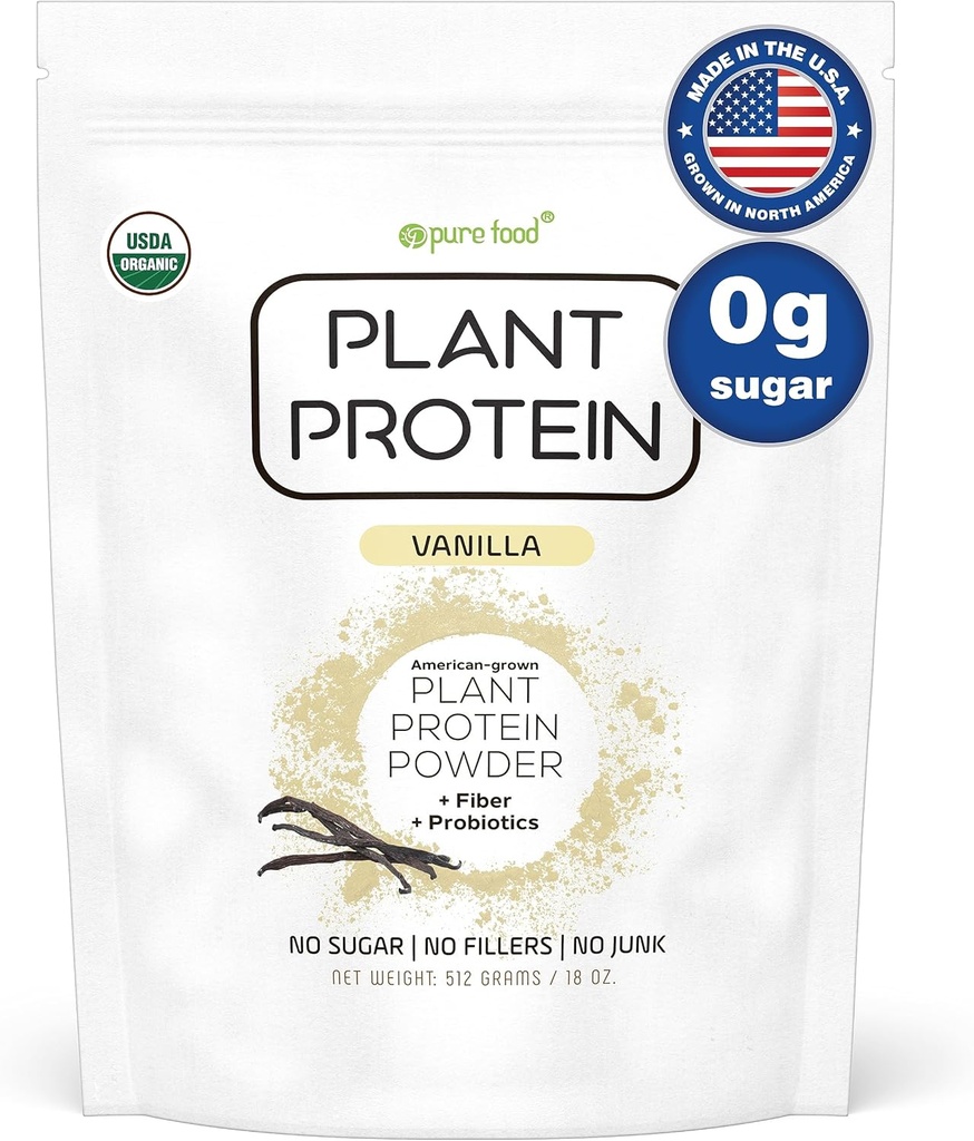 Puhas toit: taimse valgu pulber probiootikumidega | orgaaniline, puhas, kõik looduslik, vegan, taimetoitlane, terve supertoiduline toidulisand ilma lisanditeta | Keto (Vanilla)