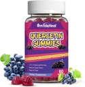 Quercetin Gummies 1200MG, Quercetin Gummies Bromelain, Tsink Vitamiin C, Quercetin Supplement Gummies täiskasvanutele ja lastele, 60 Vegan Gummies