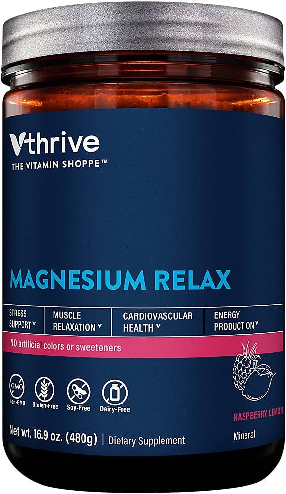 Magneesium Relax Pulber - Toetab Stressi Ja Lihaste Lõõgastumist - Vaarika Sidrun (16,9 oz. / 100 Servings)