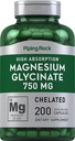 Torukivim Magneesiumglütsinaatkapslid | 750mg | 200 pillid | Kelaatlisand | Suur imendumine | Mitte-GMO ja Gluteenivaba