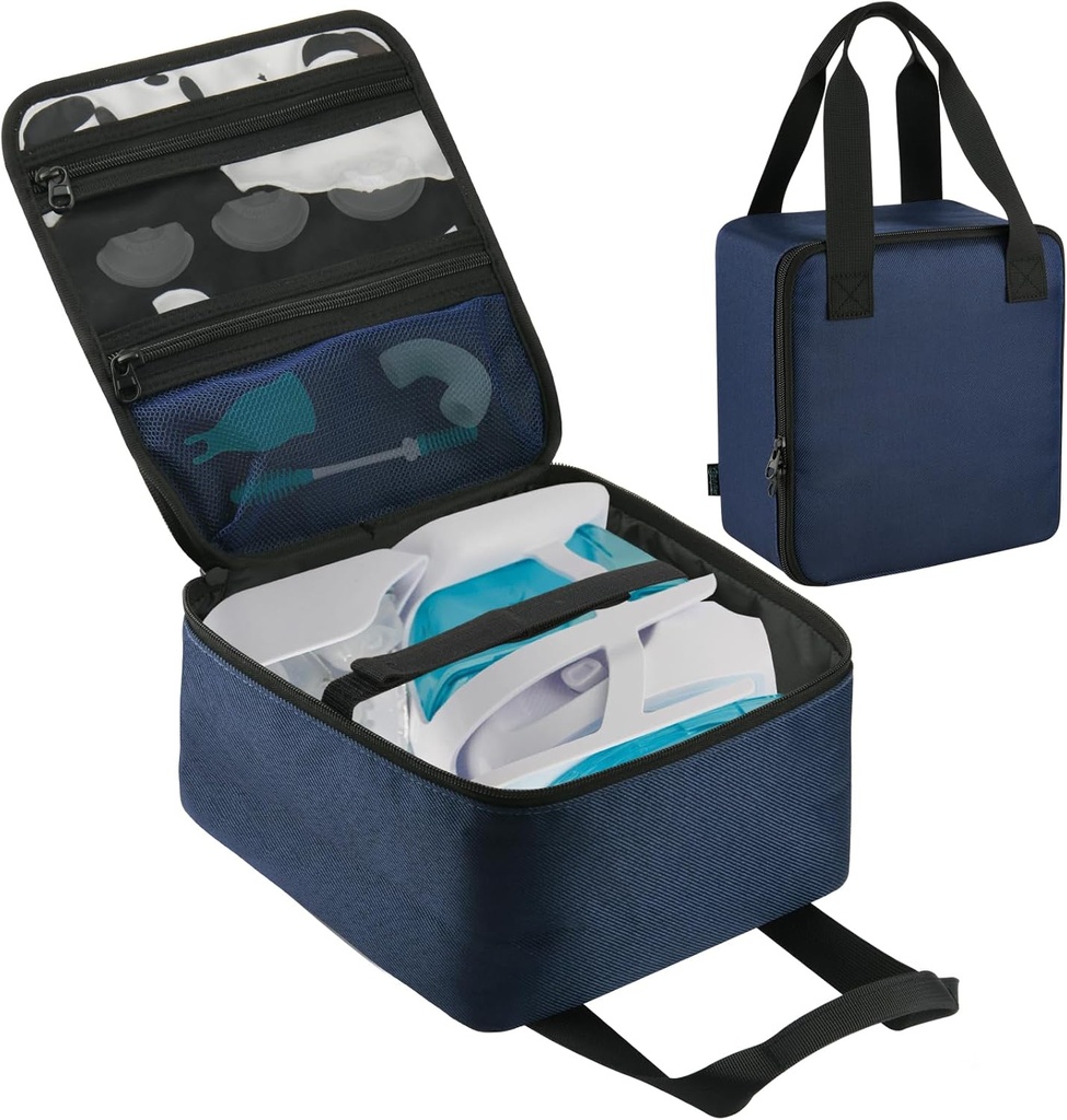 Iluflier nina puhasti ladustamise kott, reisiohutuse juhtum mereväe nina niisutussüsteemi jaoks, Countertop Caddy kaasaskantav Neti Pot kandekott, kaitsev nina puhastaja kott käepidemega (ainult Bag)