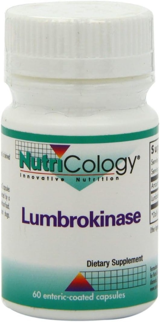 Nutrikoloogia Lumbrokinaasi täiendus - vereringesüsteemi tugi, toetab vereringet juba normaalses vahemikus - 60 hilinenud vabastamist taimetoitlased kapslid