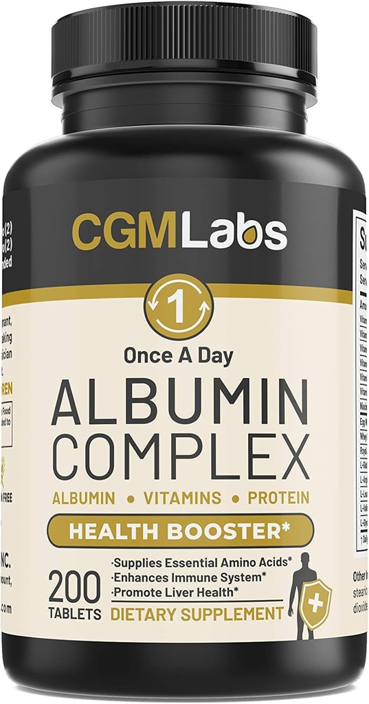 Üks kord päevas Albumiini kompleks - munavalge Albumin, vadakuvalk, Royal Jelly, Essential Amino Acids - 200Tabletid
