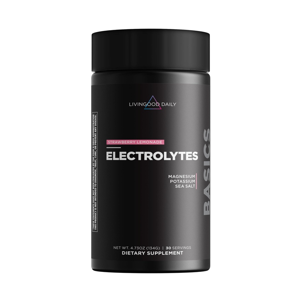 Livingood Daily Elektrolüüdid Pulber, Elektrolüütide Hüdreerimine Jook Segu C-vitamiini, Magneesiumi, Tauriini Ja Meresoolaga, Elektrolüütide Täiendus Energia Ja Hüdrastus, Keto, Maasika Lemonaadi, 30 Srvgs