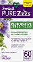 ZzzQuil PURE Zzzs Taastav Taimne uni, tabletid, narkootikumide ja hormoonide vaba, melatoniinivaba valem, Valerian Juur, humal, Passion Flower, Sleep Aids täiskasvanutele, 60 Count