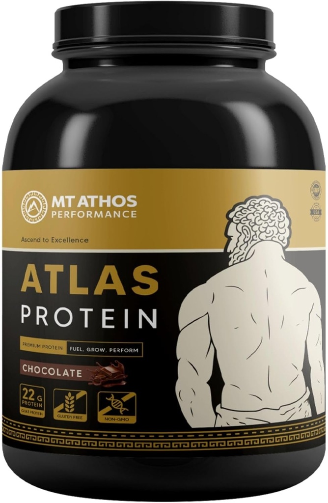 Atlas Chocolate Protein Pulber | Kitsepiim Vadak kaseiinivalguga | 22 g valku serveerimise kohta | šokolaad | 28 serveerimist