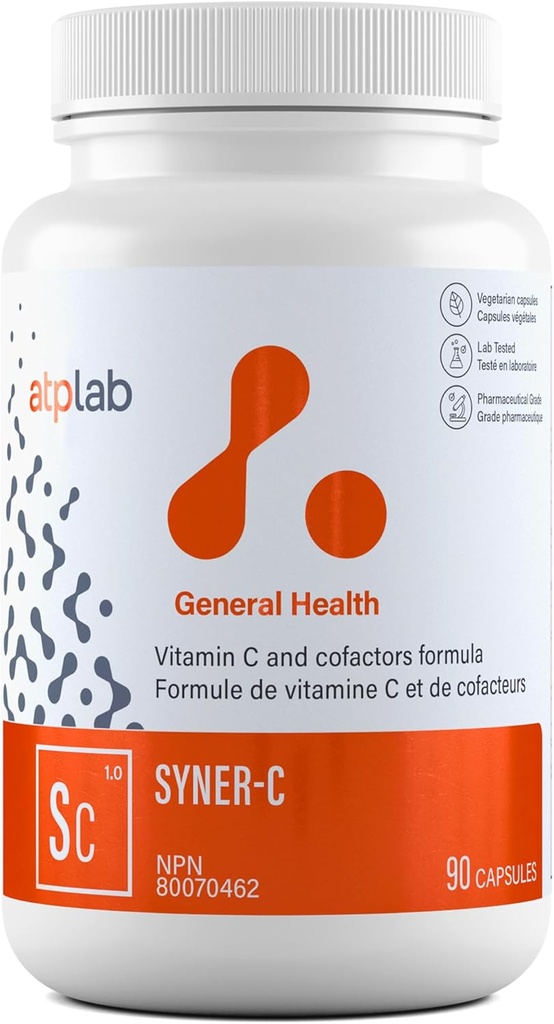 ATP LAB | Syner-C 90 kapslid | Syner-C, Ultra-Potent kelaaditud C-vitamiini valem koos kvertsetiiniga optimaalse immuunsuse jaoks.