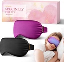 2PCS Cold Eye Mask: Cooling Eye Mask for Puffy Eyes, Peavalu, Migreens Relief - Külm Surve Tumedate Ringide, Väsinud Silmade, Pärast Operatsiooni - Korduvkasutatav Gel Jääpakk, Kaalutud Une Mask (Must, Purple)