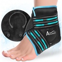 Atsuwell Ankle Ice Pack Wrap, korduvkasutatav Gel Ice Pack jala hüppeliigese kand, Foot Ice Wrap koos Soft Plush Lining, Cold Compress Therapy rahustav Ebamugavus, Must
