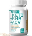 Keto ACV BHB kapslid 1600mg täiustatud kehakaalu langetamiseks ja kõhu rasva põletamiseks - orgaaniline õunasiidri äädikas koos emaketoonide veganlisandiga - D3-vitamiini tsinkkroom meestele naistele