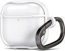 Spigen Ultra Hybrid Designed AirPods 4 Juhtum (2024) Anti-Yellowing Clear Cover Carabiner Key Chain - Jet White
