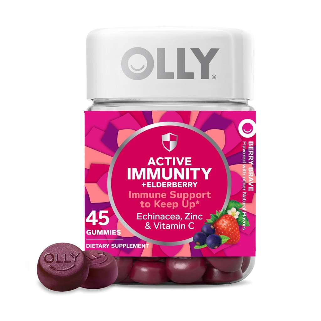 OLLY Immunity Gummy, immuuntoetus, leedrimarja, tsink, C-vitamiin, toidulisand, marjamaitse, 15 päeva pakkumine - 45 krahv