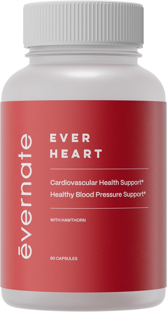 Ever Heart | Vererõhutoetuslisa | Küüslaugu, Hawthorni, Ginkgo biloba, tsingi ja L-arginiini kombinatsioon | Mitte GMO, gluteenivaba | Lihtne alla neelata ja seedida | 60 kapslit