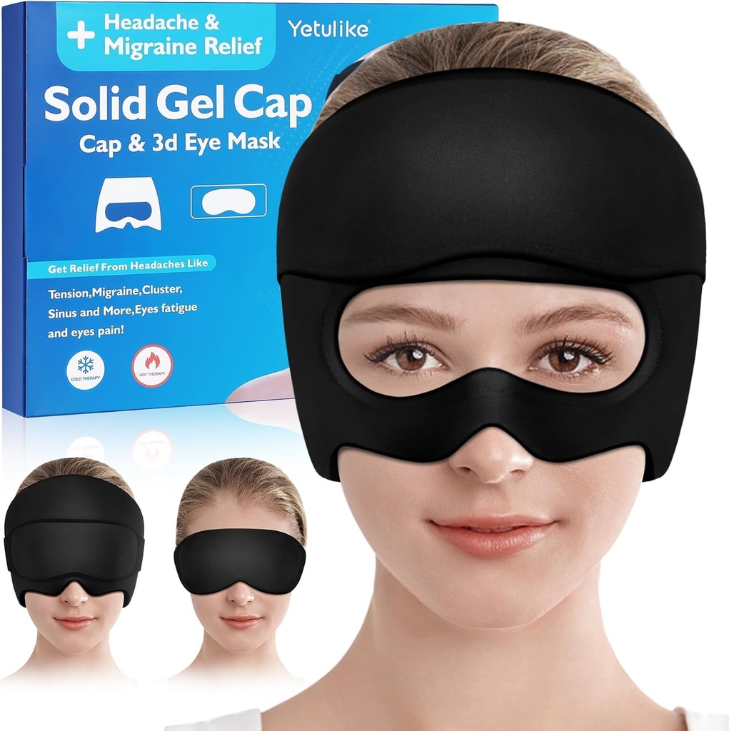 Peavalu leevendamise müts , rahustav migreeni leevendamise kork Gel Jääpea mähkige peavalu silmade mask sinus , pundunud silmad , pinge ja stressi leevendamine - kuum ja külm ravi