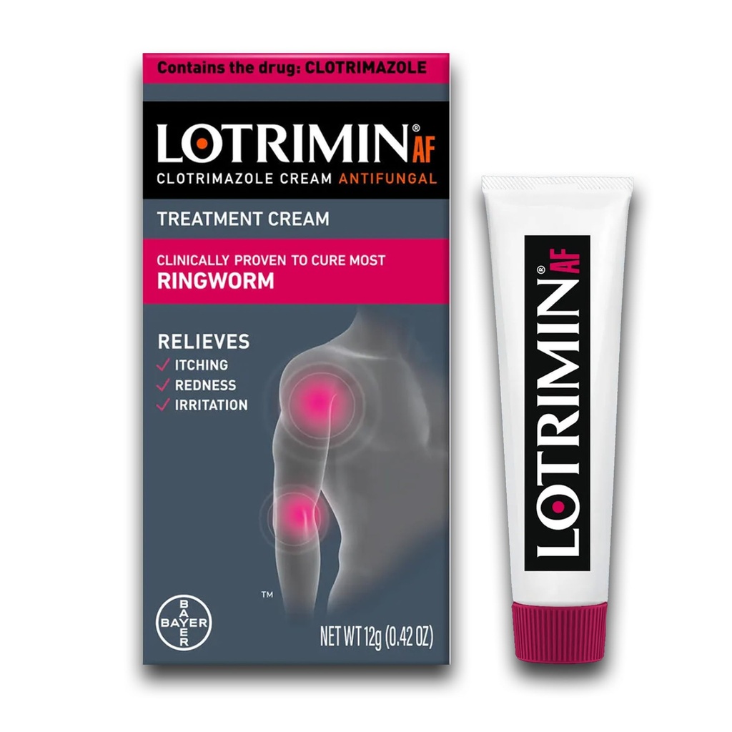 Lotrimin AF Ringworm Cream Clotrimazole 1% - kliiniliselt tõestatud efektiivne seenevastane kreem Ravi Enamik Ringworm, täiskasvanutele ja lastele üle 2 aasta, .42 Ounce (12 Grams)