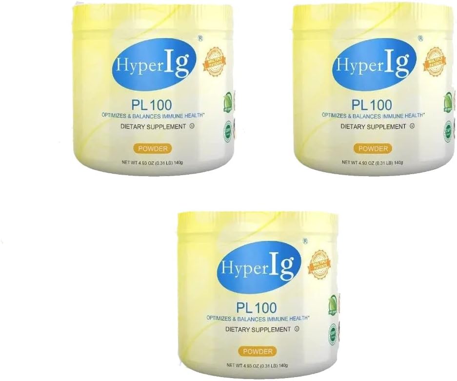 PL-100 Munavalgupulber, Hüperimmuunsed Munalisandid, 140g - Immuunsüsteemi Boost, Seedetrakti Tervis, Liigeste Hooldus, Energia Ja Lihaste Tugevus, Gluteenivaba 3 Canisters