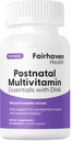 Fairhaven Health Postnatal Multivitamiini Essentials | Vegan Daily Multivitamiini sünnitusjärgsed naised | Rinnaga toitmine Ema ja beebi arengu toetus | Gluteen, piima, soja vaba | Mitte-GMO | 60 kapslit