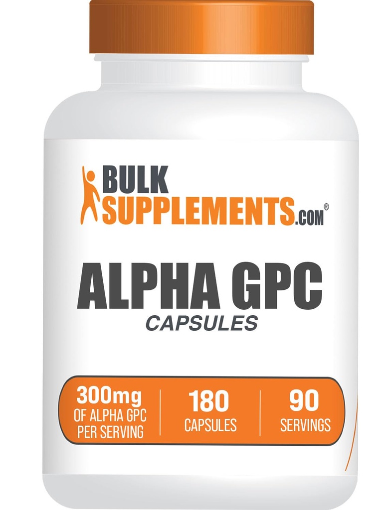 BulkSupplements.com Alpha GPC kapslid - atsetüülkoliini lisandid, Alpha GPC 300mg - koliinilisandid, gluteenivaba, 2 kapslit serveerimise kohta, 180 kapslit (pakk 1)