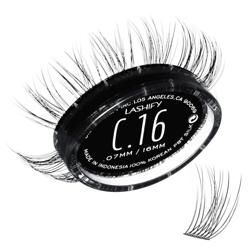 Lashify Curl 16mm Gossameri ripsmepikendused Täida, must, DIY vale ripsmed loodusliku välimuse jaoks