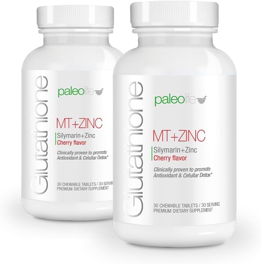 PaleoLife Premium Glutatioon + piimaohakas + tsink - 60 närimistabletti, kirsi maitse (2- pakk)