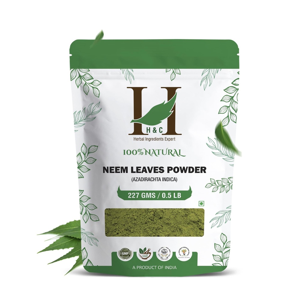H&C Natural Neem Leaves Powder, 227 Grams (1/2 naela)