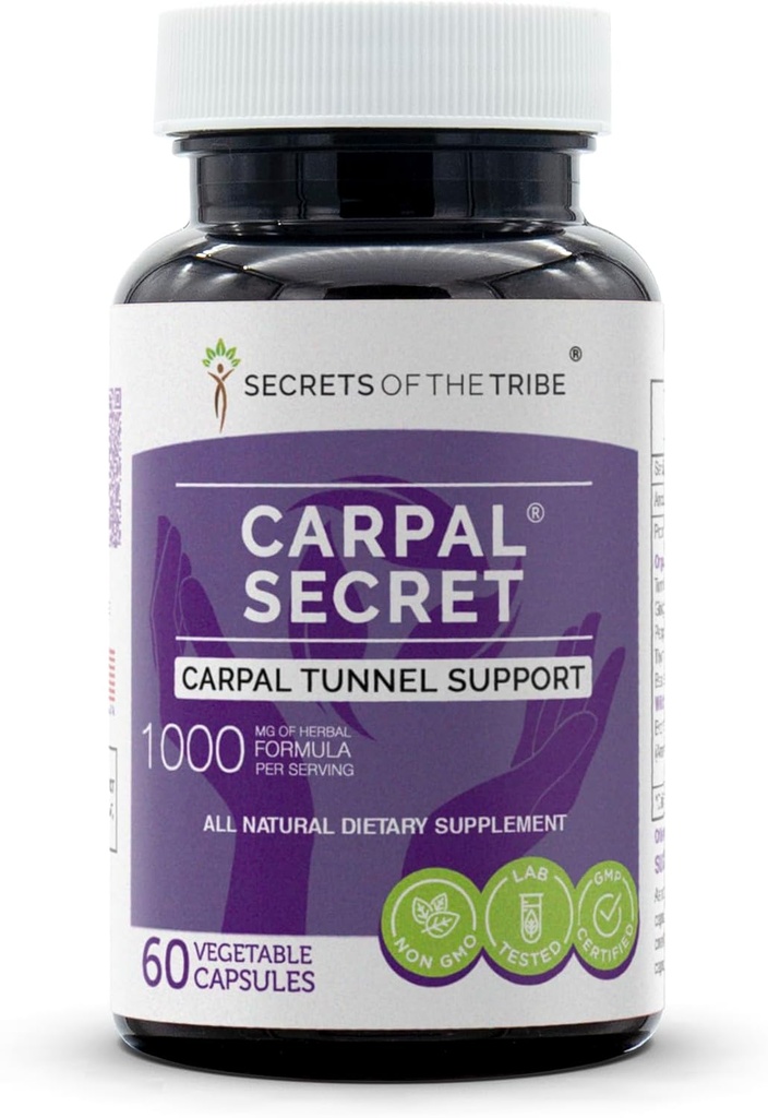 Hõimu saladused - Carpal Secret, Carpal tunneli tugi, taimsete lisandite segu (60 kapslit)