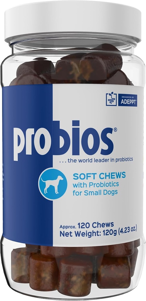 Probios koertele Pehmed närid, koerte probiootikumid, igapäevane soolestiku tervise, seedimise ja immuunsuse tugi, väikesed tõud, 4.23oz