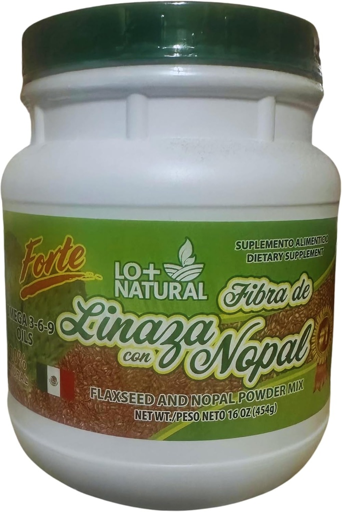 Linaza con Nopal Forte (1LB) 100% looduslik segu jahvatatud linaza - Nopal Cactus Pulber Mix Äärmiselt tõhus linaseemne ja Nopal Powder Mix 16oz Diet Supplement