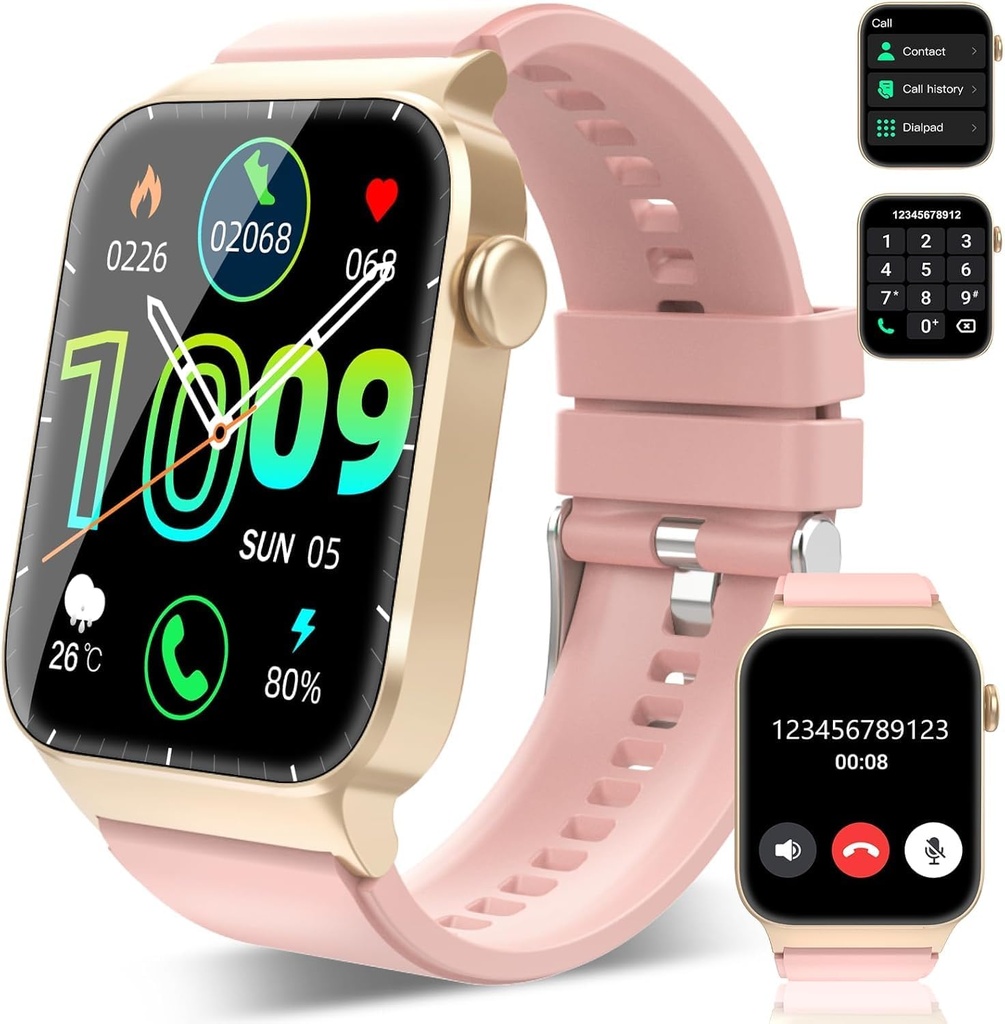 Smart Watch for Men Women (vastus / tee kõned), 1.85" HD Smartwatch, Fitness Watch 112 Sport Modes, Heart Rate Sleep Monitor / Step Counter, IP68 Veekindel Fitness Tracker Android, Deep Pink