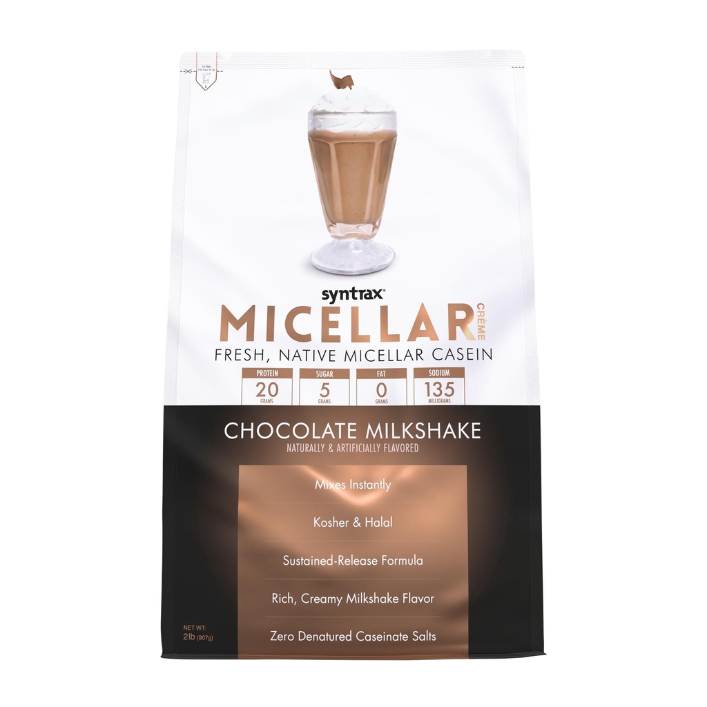 Syntrax Nutrition Micellar Creme, Fresh, Native Micellar Casein, Chocolate Piimakokteil, 2 lb