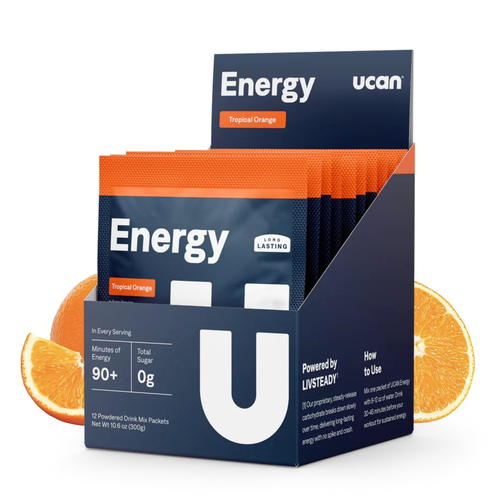 UCAN Energy Powder, Tropical Orange, Keto, Sugar-Free Pre & Post Workout meestele ja naistele, Non-GMO, Vegan, Gluteenivaba, Suurepärane Jooksjad, Võimlejad ja suure jõudlusega sportlased (12 Servings, 25 g)
