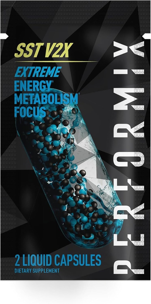 PERFORMIX - SST V2X - Pre Workout - 300 mg Kofeiin - Energialisandid - Ei Crash - Fitness eesmärgid - Nootroopne - Ajastatud vabanemine kogu päeva fookus, meeleolu ja energia Boost - Mehed ja naised - 2 kapslit