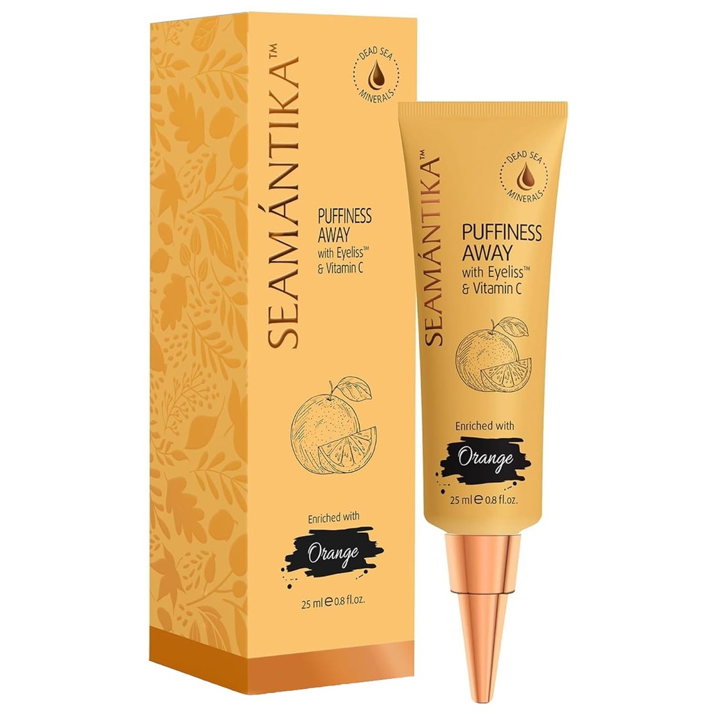 SEAMANTIKA PUFFINESS AWAY Eye Cream 0, 8 fl.oz - silmakoogi eemaldaja silmade turse; C-vitamiin, silma punetust vähendav kiirtulemus, kortsude ja tumedate ringide ajutine vähendamine