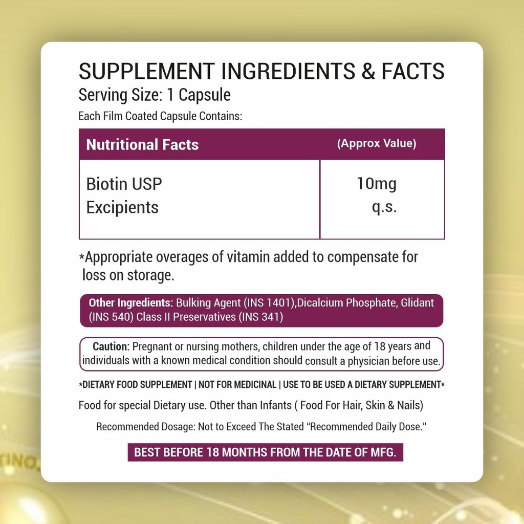 Taimne Biotin Supplement kapslid DHT blokaatorid, Omega & Biotin, toetab Keratin süntees | tugevamad juuksed, nahk ja küüned - 90 Veg kapslid