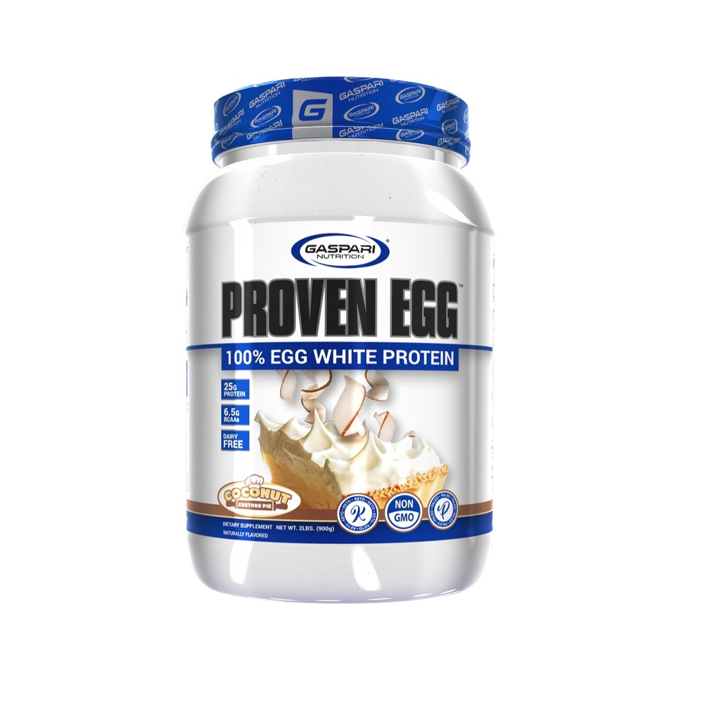Gaspari Nutrition tõestatud muna, 100% munavalge valk, 25 g valku, Keto sõbralik, piima ja laktoosi vaba, sojavaba (2 naela, kookospähkli Custard)