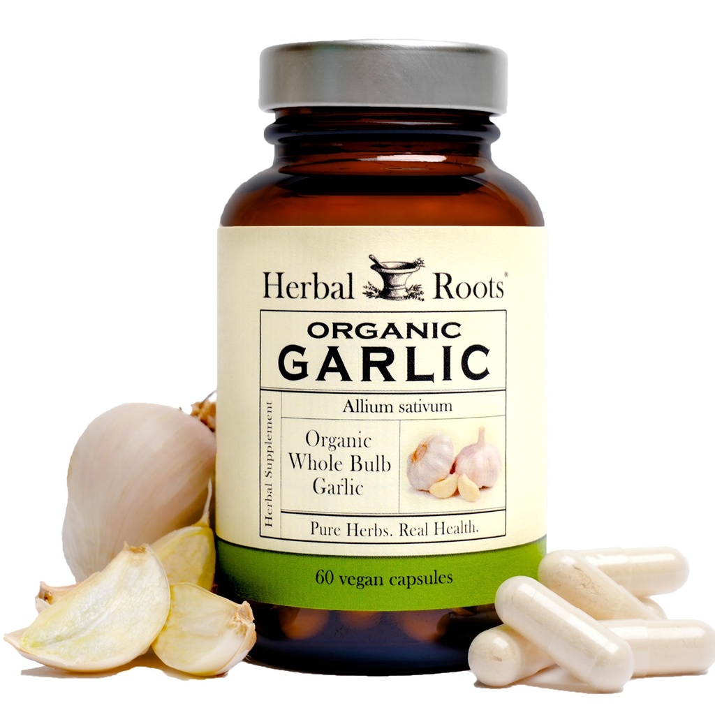 Taimsed Juured Orgaaniline Terve Bulb Küüslaugu Pillid - Tugev ekstra tugevus | 600 mg - 60 Orgaaniline Vegan Kapsel