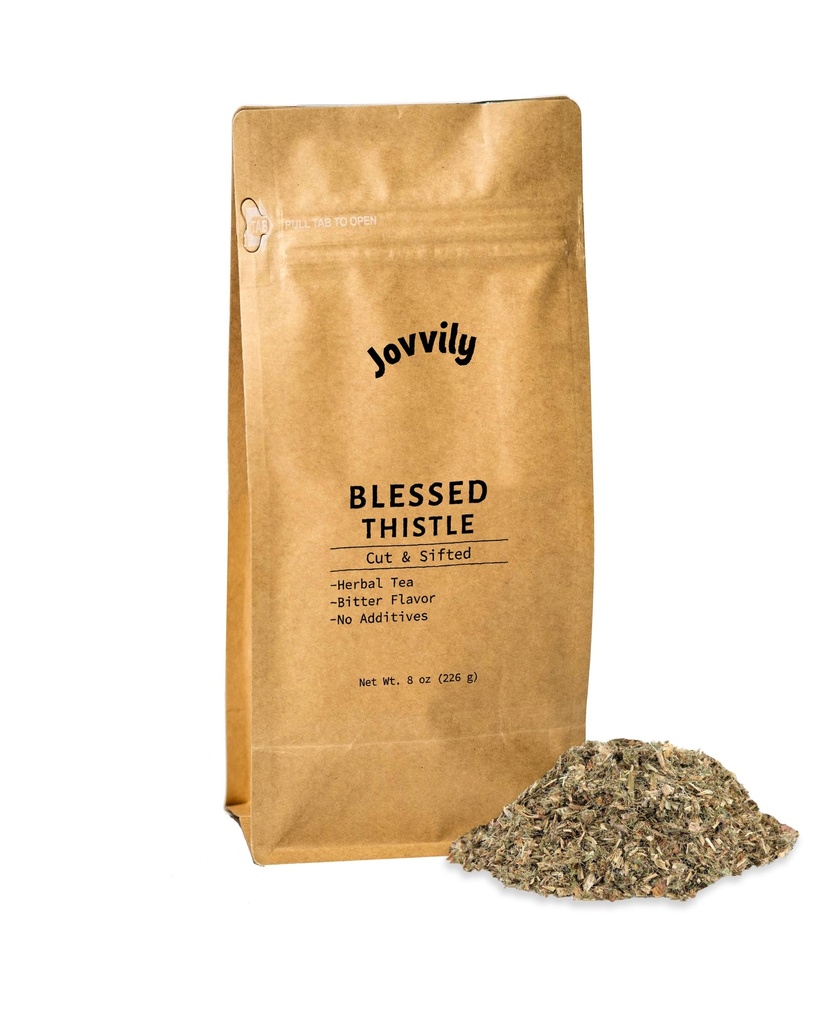 Jovvily õnnistatud ohakaürt, 8 oz, taimetee, lõigatud ja sifted