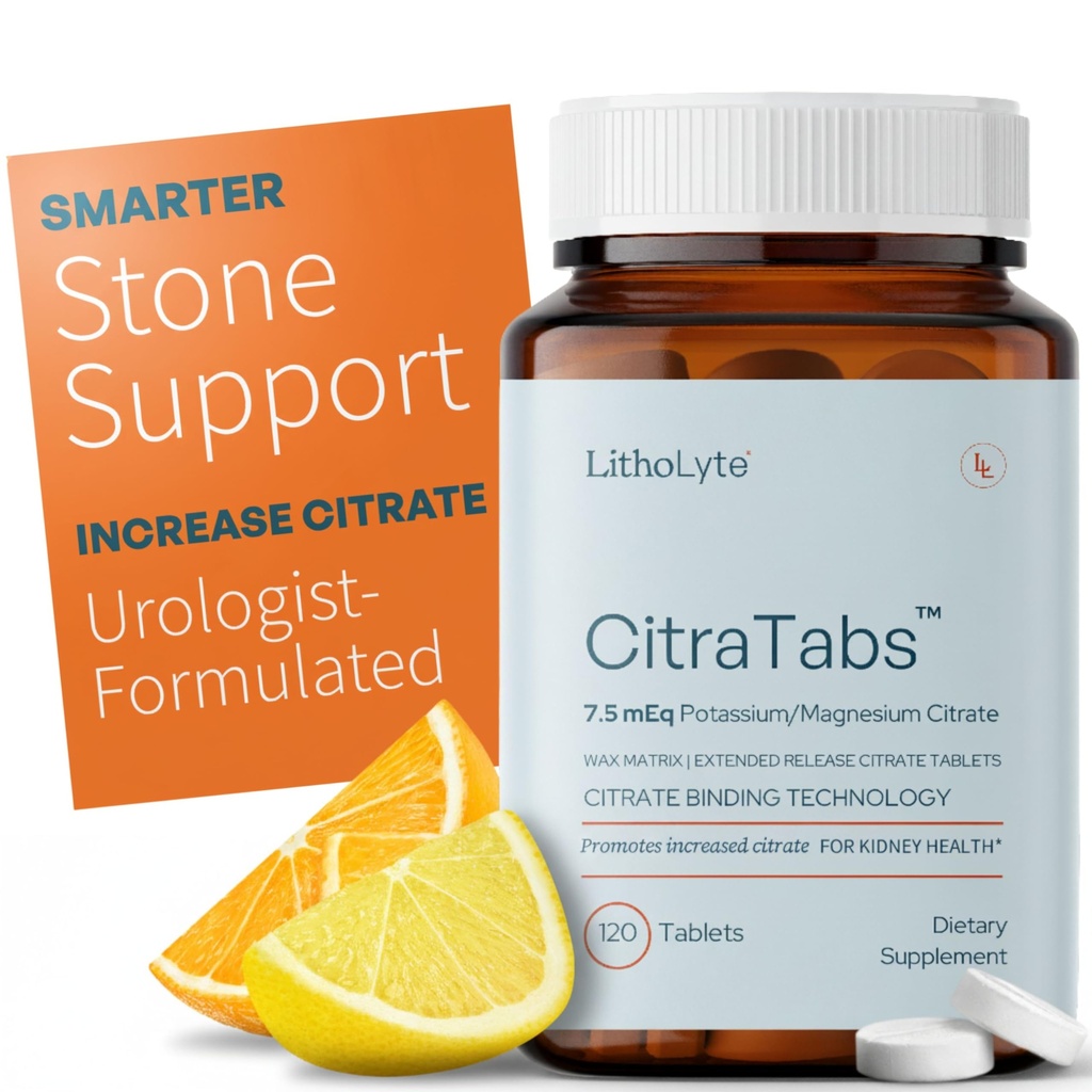 CitraTabs® 7,5 mEq | laiendatud vabastavad tsitraaditabletid | Neerude tervise kaitsja | Science-Backed Support Beyond Cleanse, Detox või Stone Dissolver Supplements | 120 tabletti