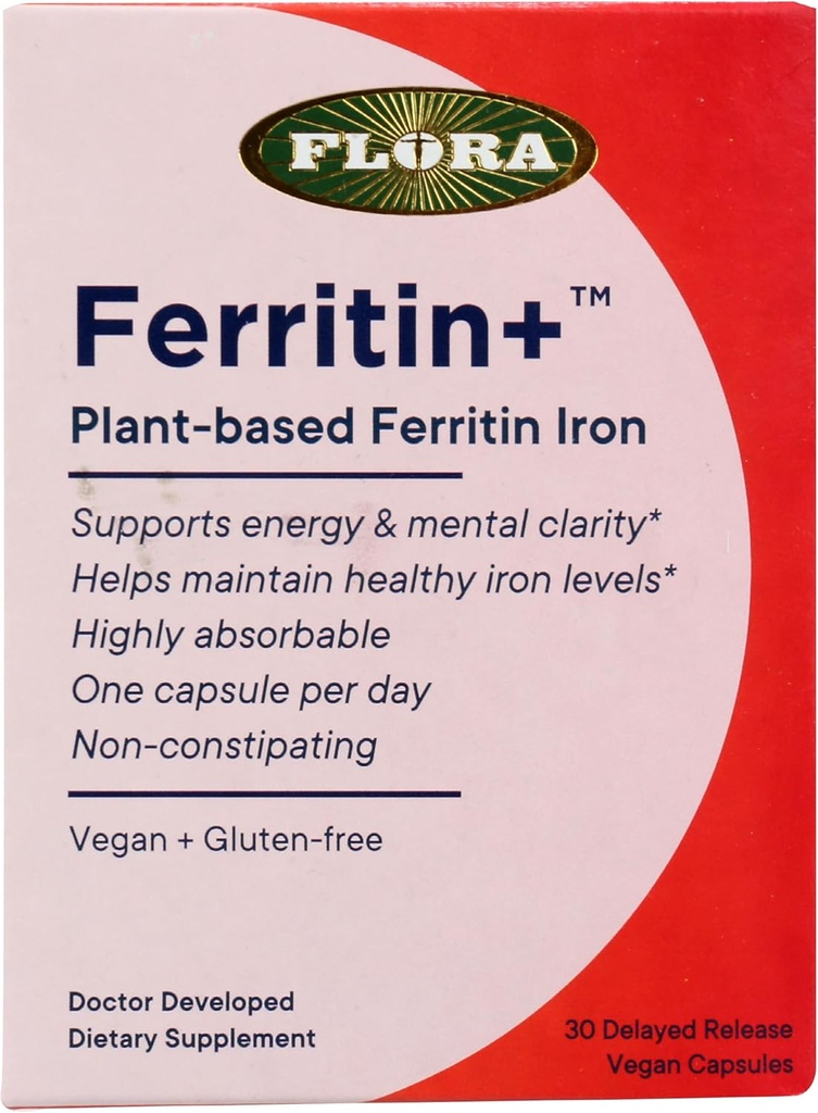 Ferritin + toidulisand, taimne Ferritin Raud, Non GMO, Gluteenivaba, 30 Veggie kapslid (Pack of 1)