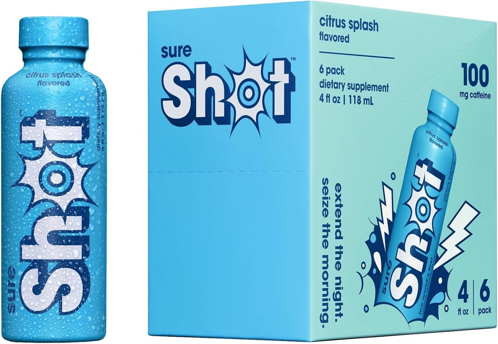 Muidugi Shot Recovery Drink, Citrus Splash (6 Pack) - Tunne parem pärast joomist, Ärka üles värskendatud - Premium hüdratatsioonijook elektrolüütide ja vitamiinidega Maksa ja soolestiku tugi, energia ja fookus, 4 Oz