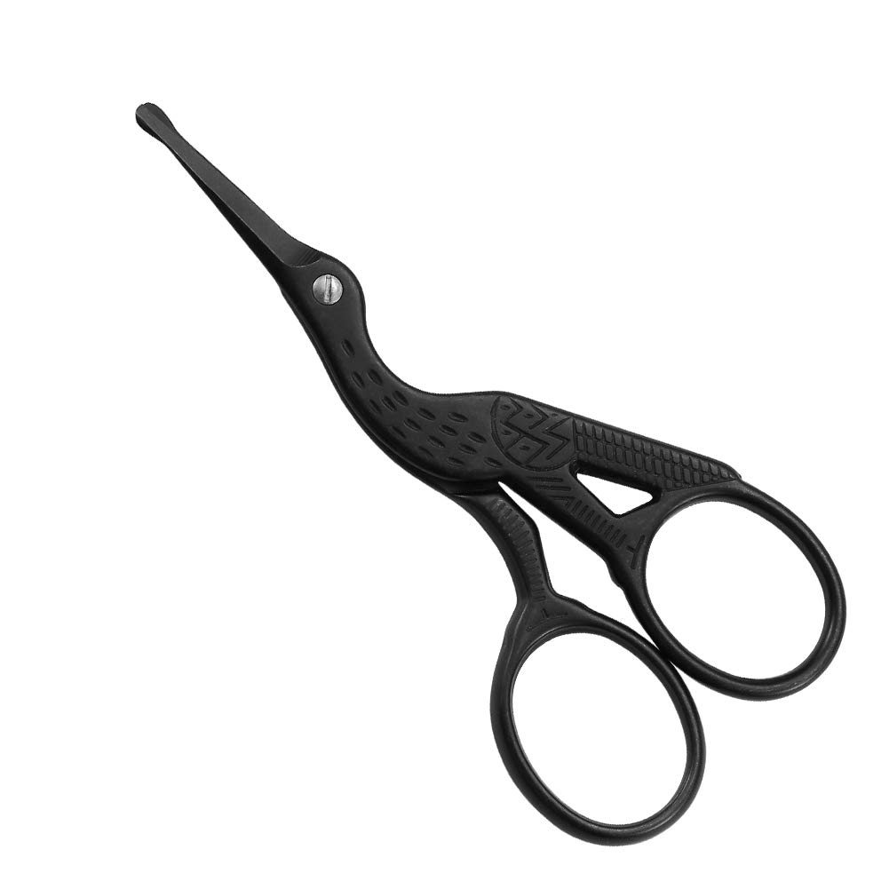 LIVINGO 3.5" Ümarad näpunäited Vintage Stork käärid, professionaalne roostevaba teras musta titaaniga kaetud, Cuticle Pediküüri Ilu hoolduskäärid kulmule, näo juuksed, kuiv nahk, nina juuksed