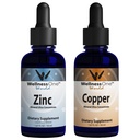 WellnessOne Ionic Vedel Tsink & Vedel Vask - Tsink-Copper Bundle to Support Immune System & Joint, Närvi & Luu Tervis - 1.67 fl oz Zinc & Copper Vedel Tsink Tsink