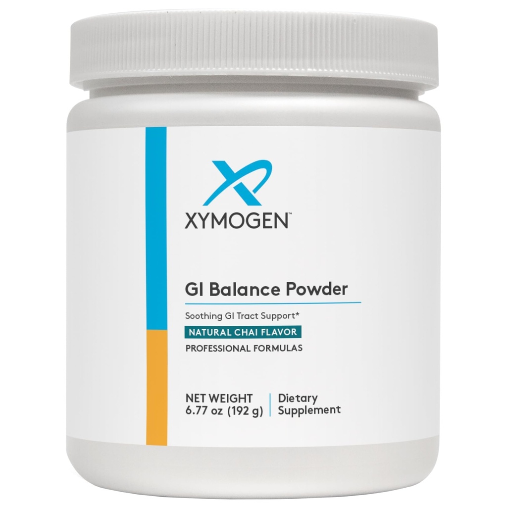 XYMOGEN GI Balance Powder - rahustav GI Tract Support koos vahukommi juure, lagritsa, kvertsetiini, tsink L-karnosiini, Aloe, mao mutsiiniga - toetab soolestiku tervist + tervislikku soole funktsiooni - Chai (6,77 oz)