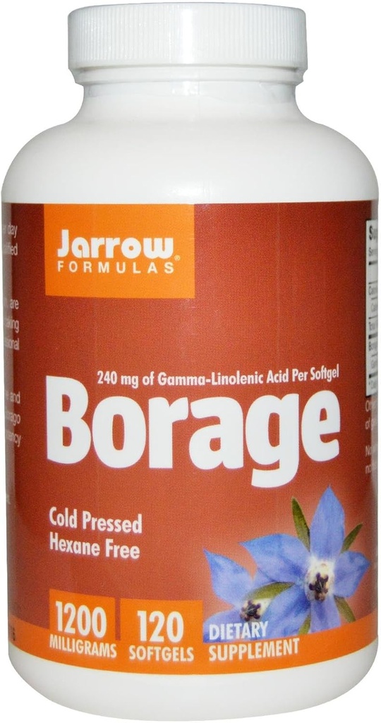 Kitsad valemid Borage 1200 mg - 120 Softgels - GLA kõrgeim potentsiallikas - toetab naha tervist ja immuunsüsteemi funktsiooni - toetus kergele PMS-i ebamugavusele - kuni 120 serveerimist