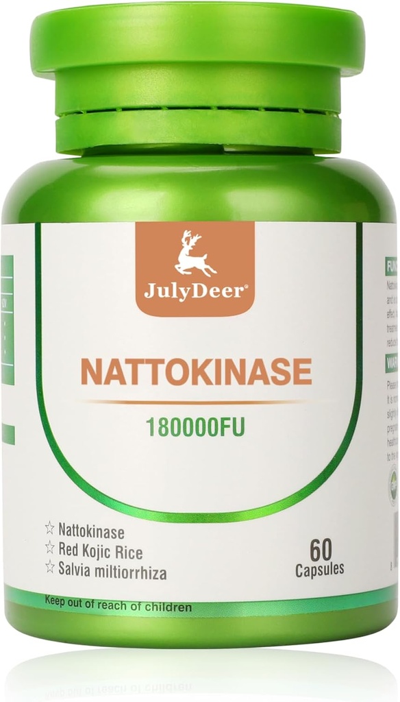 Nattokinaasi täiendused 180 000FU Terve pudel 60 kapslit, 6 000FU 2 kapslit Igapäevased toidulisandid Süsteemsed ensüümid Taimetoitlane sõbralik südame-veresoonkonna ja tsirkulatsiooni tugi