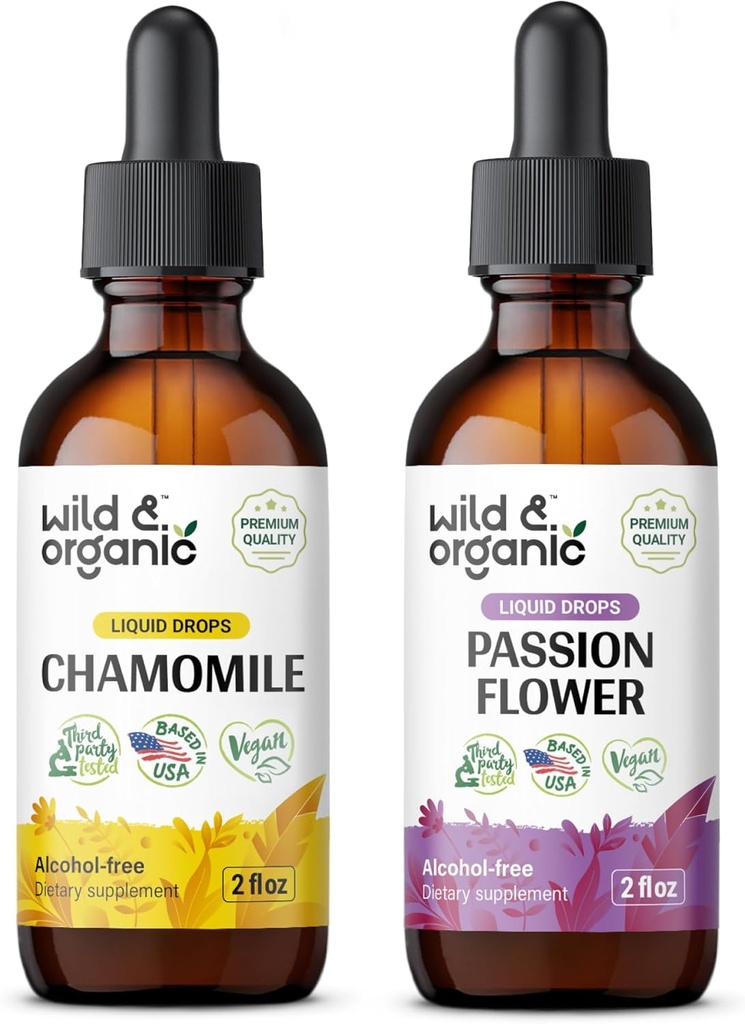 Wild & Organic Kummel Tinktuur 2 fl oz & Passionflower Tinktuur 2 fl oz