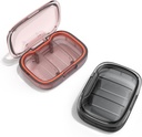2 Pack 3 Komplekt Väike pillide karp , niiskuskindel pillide karp , reisipillide korraldaja taskuraha jaoks , igapäevane kaasaskantav meditsiin Vitamiinikast , kalaõli kast , täienduskarp (must + oranž )